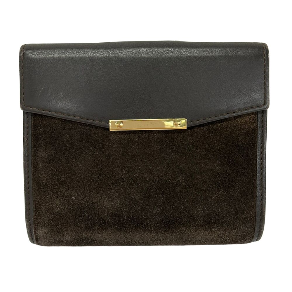 Loewe Double-hook Wallet Suede Leather